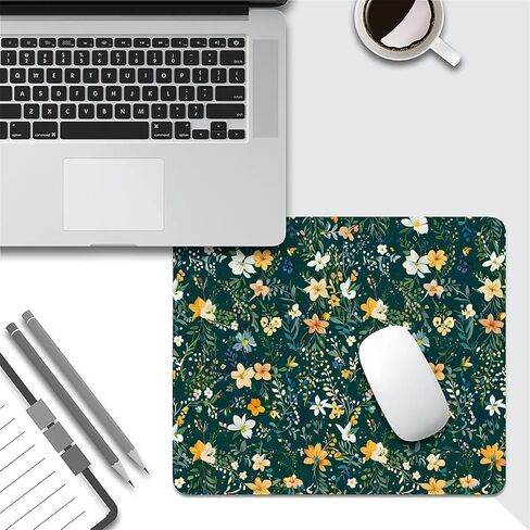 لوحة ماوس مربعة الشكل ونباتات زهور مرسومة بالزيت القديم، تصميم بساط ماوس مخصص ذو ملمس مميز، قماش لوحة ماوس قابل للغسل، قاعدة مطاطية غير قابلة للانزلاق، وسادات فأرة كمبيوتر للفأرة اللاسلكية in Kuwait