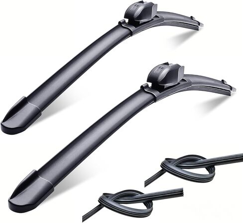 Windshield Wipers Blades,OEM-Quality Premium For All-Weather Performance, Rubber Squeegee for Smooth Clean Wipe & Quiet Operation - 2 Pack Value (26"+16"(Pair for Front Windshield)) in Saudi Arabia