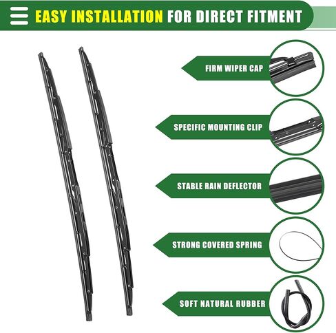 Motoforti Metal Frame Conventional Windshield Wiper Blade Set 21" + 21" Replacement for Land Rover Discovery II 1998-2004 All-Season Front Pair Wiper Towel Kit in Saudi Arabia