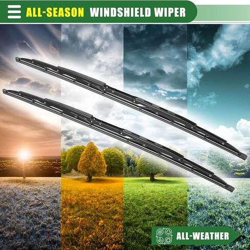 Motoforti Metal Frame Conventional Windshield Wiper Blade Set 21" + 21" Replacement for Land Rover Discovery II 1998-2004 All-Season Front Pair Wiper Towel Kit in Saudi Arabia