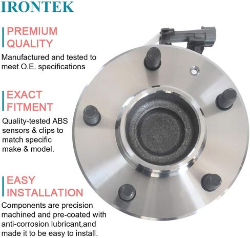 IRONTEK Front Wheel Bearing and Hub Assembly (5lug W/ABS) Fits 2003-2007 for Cadillac CTS,2005-2011 for Cadillac STS 2PCS 513186x2 in Saudi Arabia