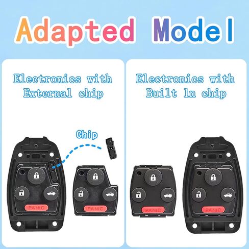 غطاء غطاء مفتاح فوب عالي التحمل متوافق مع Honda Accord 2003-2012، Civic EX 2006-2013، Pilot 2009-2015، CR-V 2005-2006، 4 أزرار، فتاحة زجاجات مدمجة من الفولاذ المقاوم للصدأ 304 in Saudi Arabia