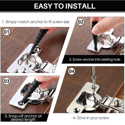 10 Pcs Wood Anchor, Stripped Screw Hole Repair Kit for Wood, Door, Fixing Stripped Screw Holes, Fits Wood Screws Sizes #2 to #16, Screw Holes from Stripped to Gripped, Green in Kuwait