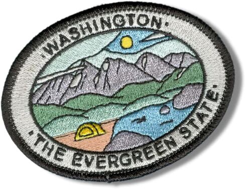 Camp Evergreen Washington State - Washington - Travel Patch Embroidered Patches for Clothes, Strong Adhesive Sticker Applique Embroidery Patches for Clothing, Fabric, Backpack, Hat, DIY in Saudi Arabia