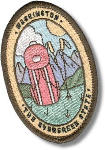 Camp Evergreen Washington State - Washington - Travel Patch Embroidered Patches for Clothes, Strong Adhesive Sticker Applique Embroidery Patches for Clothing, Fabric, Backpack, Hat, DIY in Saudi Arabia