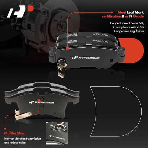 A-Premium Front and Rear Ceramic Disc Brake Pads Set Compatible with Saturn Models - Astra 2008 2009, 8 Pcs in Saudi Arabia