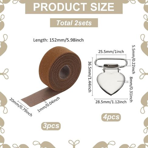 FINGERINSPIRE 2 Sets Canvas Stretch Clip Scroll Rod Side Tension Clips Sewing Gadgets Accessories Tensioners Clips with Saddle Brown Ribbon for Hand Embroidery Needlework Frame DIY Quilting Projects in Saudi Arabia