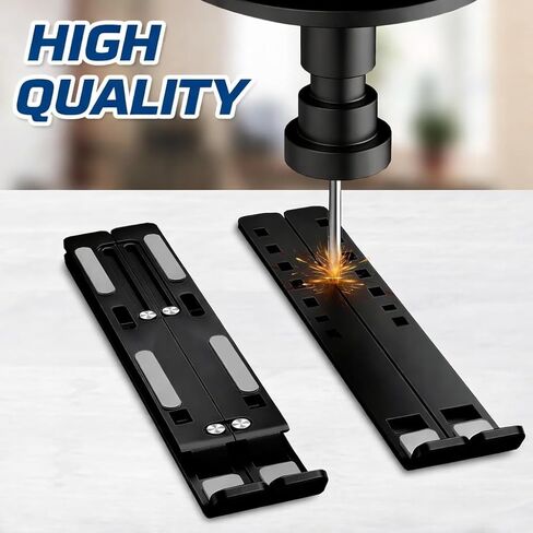 Premium Portable Aluminum Laptop Stand, 7 Angles Adjustable Tilt, Heavy-Duty Laptop Riser, Foldable, Slim & Lightweight Travel-Friendly Stand for Desk & Workstation, Black in Saudi Arabia