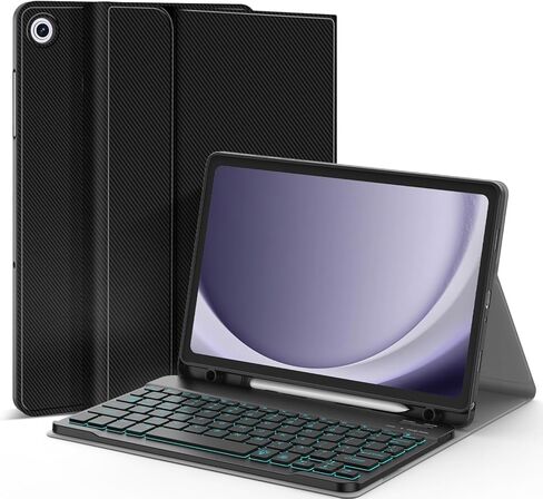 Backlit Keyboard Case for Samsung Galaxy Tab A9+/A9 Plus 11" Model SM-X20 X216 X218, Smart case with 7color Backlight Detachable Wireless Keyboard Cover (Black) in Kuwait