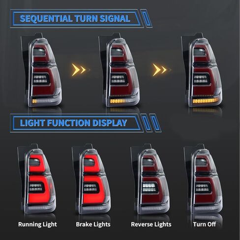 Pair LED Tail Light Assembly For Toyota 4Runner 4th GEN 2003-2009 Start-Up Animation Rear Brake Stop Lamp W/Sequential Turn Signal Left & Right Side in Saudi Arabia