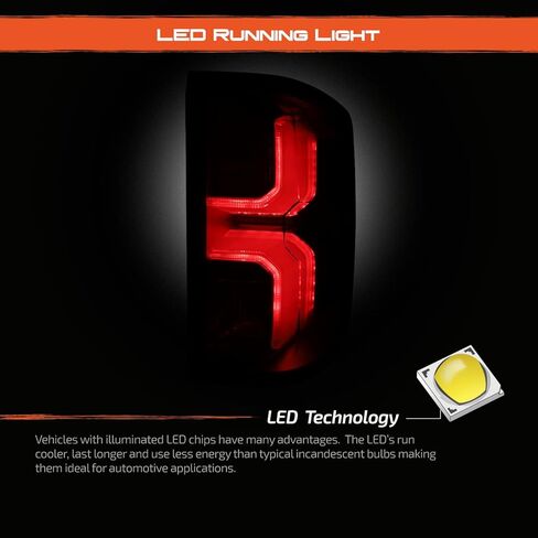 AKKON - مناسب لـ 14-18 تشيفي سيلفرادو 1500 | 15-19 2500 3500HD [ترقية المتوهجة] OE نمط LED أضواء خلفية مصباح الفرامل الخلفية أحمر/واضح عدسة الجمعية زوج/مجموعة in Saudi Arabia