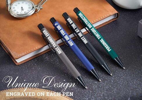 مجموعة أقلام حبر جاف من InnoBeta للمدرب الشخصي مكونة من 4 قطع، هدايا مضحكة لأعياد الميلاد والكريسماس in Kuwait