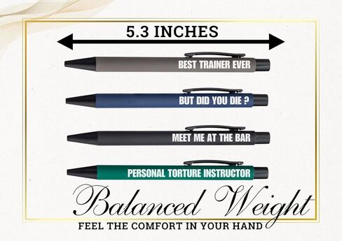 مجموعة أقلام حبر جاف من InnoBeta للمدرب الشخصي مكونة من 4 قطع، هدايا مضحكة لأعياد الميلاد والكريسماس in Kuwait