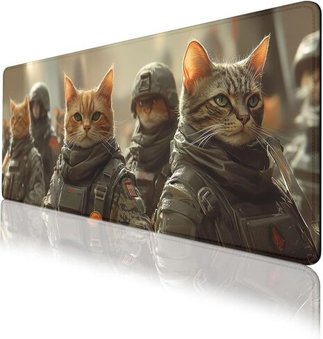 Futuristic Neon Mouse Pad Gas Mask Eating Ramen Noodles Large Desk Mat with Stitched Edges,Non-Slip Waterproof Rubber Base Mouse Mat 31.5 x 11.8 Mouse Pads for Desk Home Office Gaming in Saudi Arabia