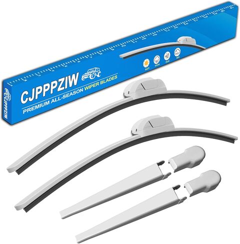 CJPPPZIW® غطاء ذراع ممسحة الزجاج الأمامي للنافذة الأمامية وشفرات ممسحة بيضاء لسيارة جيب رانجلر JK 2008-2018، ملحقات خارجية بيضاء 4 قطع in Kuwait