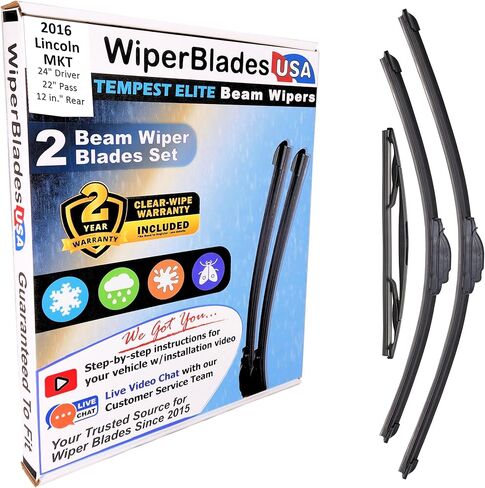 Beam Wiper Blades Set w/2yr Warranty compatible with Lincoln Aviator 2023 (Set of 2) Tempest Elite Wipers in Saudi Arabia