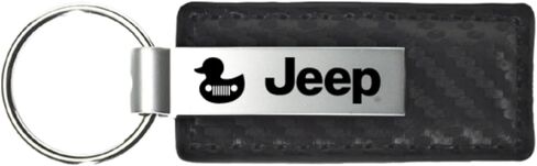 AU-TOMOTIVE GOLD, INC. Officially Licensed Carbon Fiber Texture Leather Key Chain for Jeep Duck in Saudi Arabia