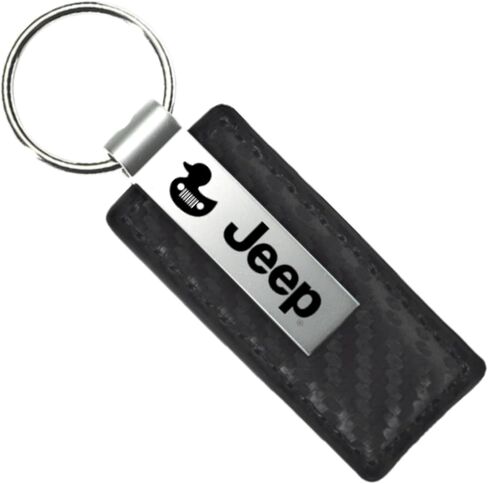 AU-TOMOTIVE GOLD, INC. Officially Licensed Carbon Fiber Texture Leather Key Chain for Jeep Duck in Saudi Arabia
