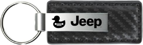 AU-TOMOTIVE GOLD, INC. Officially Licensed Carbon Fiber Texture Leather Key Chain for Jeep Duck in Saudi Arabia