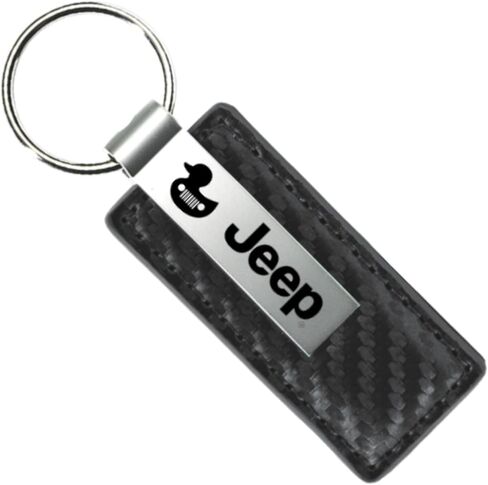 AU-TOMOTIVE GOLD, INC. Officially Licensed Carbon Fiber Texture Leather Key Chain for Jeep Duck in Saudi Arabia