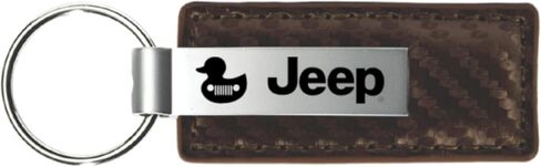 AU-TOMOTIVE GOLD, INC. Officially Licensed Carbon Fiber Texture Leather Key Chain for Jeep Duck in Saudi Arabia