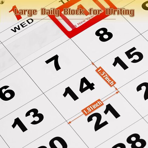 تقويم حائط Trycooling 2026، تقويم شهري 2026، تقويم جداري كبير لمدة 3 أشهر 2026 (مطوي في شهر)، 36 × 13، ديسمبر 2025-يناير 2027، مثالي للتنظيم والتخطيط (النمط 1) in Kuwait