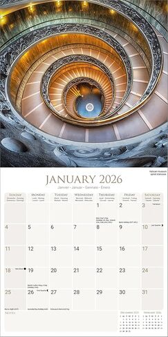 Rome Calendar 2026 | 12 Month Wall Calendar | Avonside Publishing | Plastic Free Packaging in Saudi Arabia