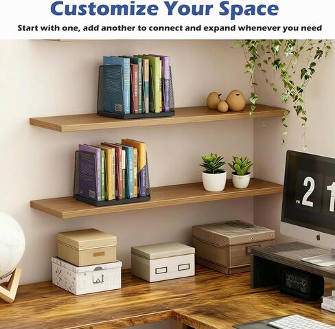 AUPSEN Vertical File Organizer for Desk, 5-Section Wooden Desktop File Folder Holder Sorter Storage Rack Stand, Paper Desk Organizer, Workspace Organizers for Office Supplies, Black in Saudi Arabia