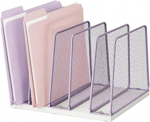 منظم ملفات عمودي من AUPSEN للمكتب، حامل ملفات سطح المكتب الخشبي مكون من 5 أقسام، حامل تخزين فارز، منظم مكتب الورق، منظمات مساحة العمل للوازم المكتبية، أسود in Kuwait