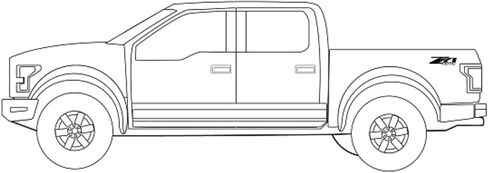 Z71 4x4 Decals Stickers for Chevrolet Silverado (2007-2013) 1500 2500 HD 2Pcs (Black) in Saudi Arabia