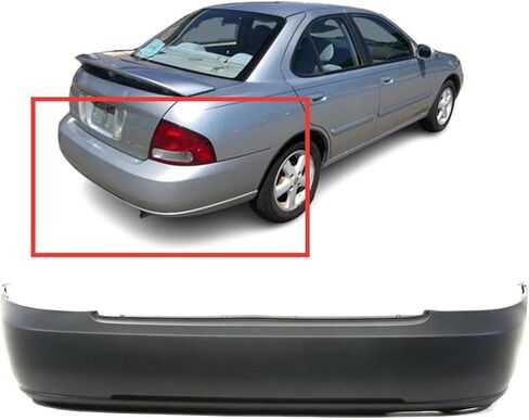 FitParts متوافق مع غطاء المصد الخلفي 2000 2001 2002 2003 Nissan Sentra GXE LE SE-R XE CA Sport Sedan 00 01 02 03. جديد، مُجهز. بدون فتحات مستشعر مساعد ركن السيارة. NI1100218 in Saudi Arabia