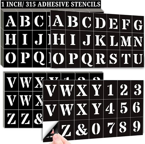 2 Inch Adhesive Number and Letter Stencils for Painting, 315 Peel and Stick Painting Stencils Vinyl for DIY Crafts on Wall, Glass, Fabric, Wood & Mailbox (StarStik) in Saudi Arabia