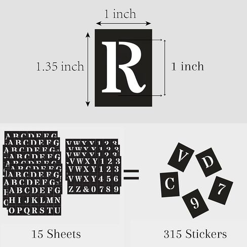 2 Inch Adhesive Number and Letter Stencils for Painting, 315 Peel and Stick Painting Stencils Vinyl for DIY Crafts on Wall, Glass, Fabric, Wood & Mailbox (StarStik) in Saudi Arabia