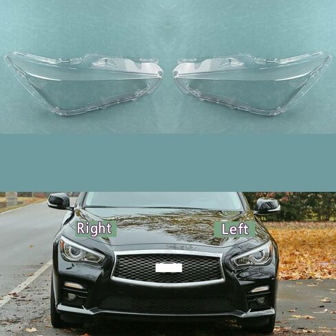 Compatible With I-NFINITI Q50 Q50L 2013-2019 Headlamp Housing Transparent Mask Cover - Plexiglass Headlight Shell Replacement Lens(1 Piar) in Saudi Arabia