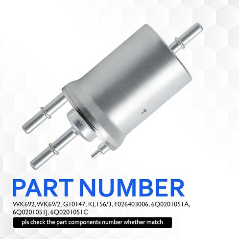 WK692 Fuel Filter Compatible with Volkswagen Jetta 2005-2012/2014-2016, Passat 2012-2014, Golf 2002-2004/2006/2010-2014, Beetle 2002-2004/2006-2010/2012-2019, Eos, GTI & Audi A3/TT Quattro in Saudi Arabia