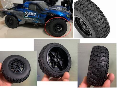 1/10 Short Course Truck Climbing Tires and Wheels Type Diameter110mm (2),With Insert Hex 12mm For HSP HPI Slash Arrma Senton HuanQi Vkar Kyosho Losi 10SC Kingtair tamiya RC Model remote control Cars in Saudi Arabia