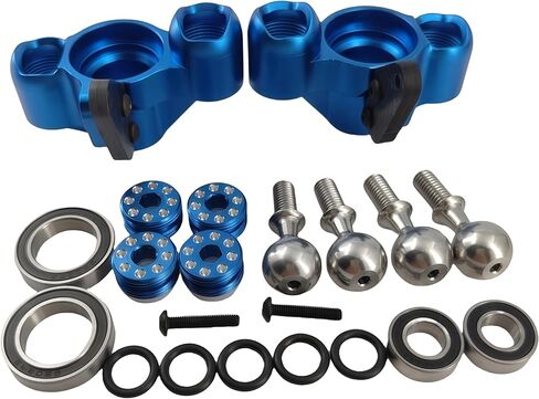 Aluminum Front Steering Knuckles & Caster Blocks with Pivot Balls – Compatible with Arrma 1/8 Kraton, Outcast, Notorious 6S BLX – Upgrade Parts Replace AR330505 ARAC9366 (Blue) in Saudi Arabia