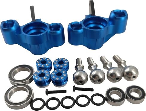 Aluminum Front Steering Knuckles & Caster Blocks with Pivot Balls – Compatible with Arrma 1/8 Kraton, Outcast, Notorious 6S BLX – Upgrade Parts Replace AR330505 ARAC9366 (Blue) in Saudi Arabia