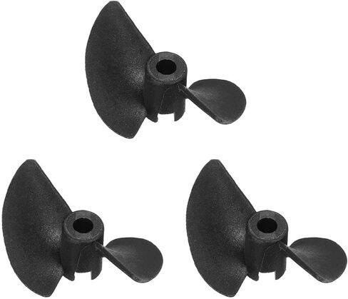 MECCANIXITY 3pcs RC قارب المروحة، 2 شفرات مراوح 3.17mm ثقب ضياء 30mm OD 40mm الملعب CW في اتجاه عقارب الساعة الدورية الحفر المروحة لقارب RC، DIY نموذج السفينة، أسود in Saudi Arabia