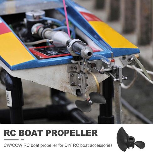 MECCANIXITY 3pcs RC قارب المروحة، 2 شفرات مراوح 3.17mm ثقب ضياء 30mm OD 40mm الملعب CW في اتجاه عقارب الساعة الدورية الحفر المروحة لقارب RC، DIY نموذج السفينة، أسود in Saudi Arabia