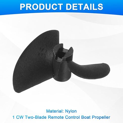 MECCANIXITY 3pcs RC قارب المروحة، 2 شفرات مراوح 3.17mm ثقب ضياء 30mm OD 40mm الملعب CW في اتجاه عقارب الساعة الدورية الحفر المروحة لقارب RC، DIY نموذج السفينة، أسود in Saudi Arabia