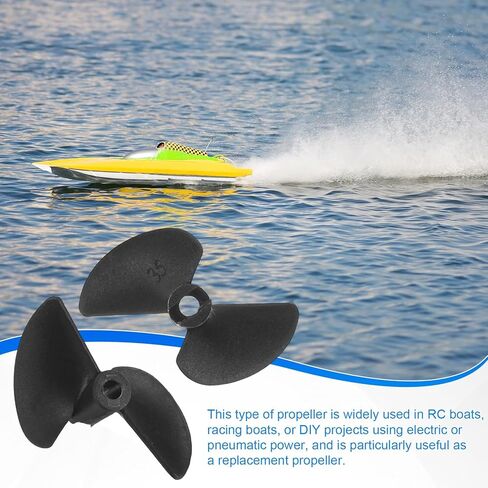 MECCANIXITY 3pcs RC قارب المروحة، 2 شفرات مراوح 3.17mm ثقب ضياء 30mm OD 40mm الملعب CW في اتجاه عقارب الساعة الدورية الحفر المروحة لقارب RC، DIY نموذج السفينة، أسود in Saudi Arabia