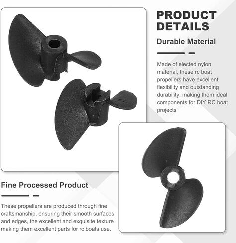 MECCANIXITY 3pcs RC قارب المروحة، 2 شفرات مراوح 3.17mm ثقب ضياء 30mm OD 40mm الملعب CW في اتجاه عقارب الساعة الدورية الحفر المروحة لقارب RC، DIY نموذج السفينة، أسود in Saudi Arabia