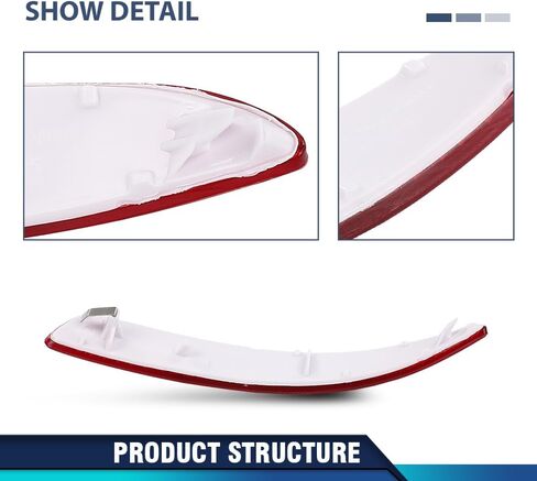 PIT66 Rear Bumper Reflector Driver Left Side Compatible with BMW X5 E70 All Models 2007-2010, Fit X5 E70 LCI/facelifted 2010-2013 (Only for M Sport Package) 63217158949, 63147158949 Red in Saudi Arabia