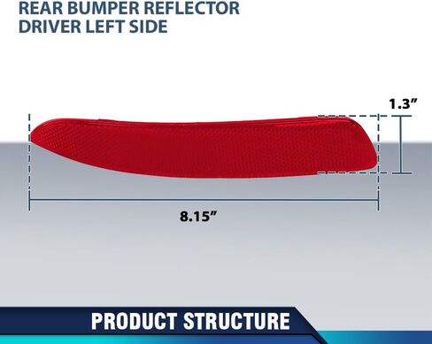 PIT66 Rear Bumper Reflector Driver Left Side Compatible with BMW X5 E70 All Models 2007-2010, Fit X5 E70 LCI/facelifted 2010-2013 (Only for M Sport Package) 63217158949, 63147158949 Red in Saudi Arabia