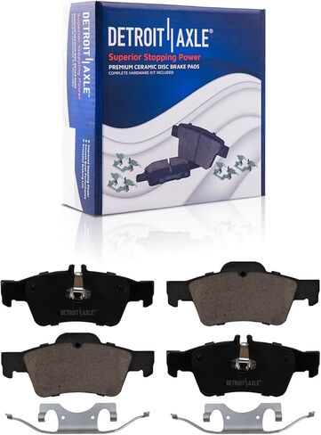 Detroit Axle - Rear Brake Kit for Mercedes-Benz CLS550 E320 E350 E500 E550 CLS500 E400, 11.81'' inch Drilled & Slotted Disc Brake Rotors Ceramic Brake Pads w/Hardware Replacement in Saudi Arabia
