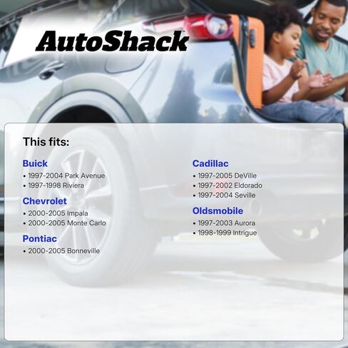 AutoShack 11.93 بوصة (303 مم) دوارات الفرامل الأمامية ذات التهوية + استبدال وسادات الفرامل السيراميكية لـ 1997-2005 كاديلاك ديفيل 1997-2004 بويك بارك أفينيو 2000-2005 شيفروليه إمبالا طقم فرامل 6 قطع in Kuwait