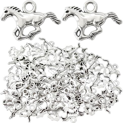 pson 50pcs 21x14mm المعلقات سحر الحصان، سبيكة تشغيل الحصان المعلقات سحر الحيوان لصنع المجوهرات DIY، سوار، قلادة، والاكسسوارات الحرفية in Kuwait