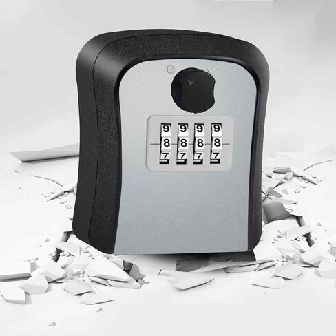 2 Pack Key Lock Box, 4 Digits Combination Lockbox Wall Mount Outside, Waterproof Outdoor Key Hider for House Key Storage, Resettable Code Safe Security Password Boxes with Mounting Kit-Black in Saudi Arabia