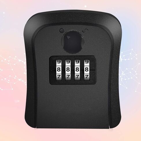 2 Pack Key Lock Box, 4 Digits Combination Lockbox Wall Mount Outside, Waterproof Outdoor Key Hider for House Key Storage, Resettable Code Safe Security Password Boxes with Mounting Kit-Black in Saudi Arabia